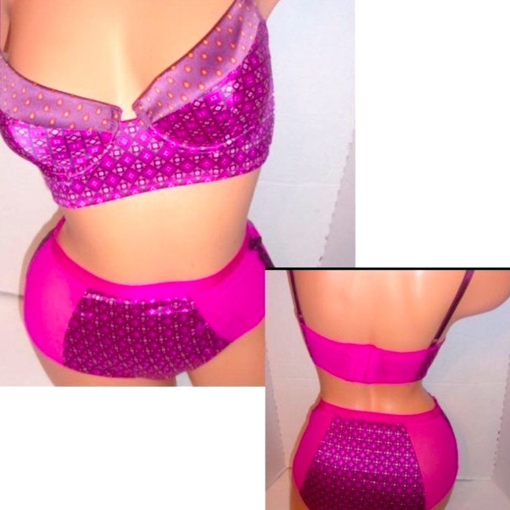 32C~Victoria’s Secret lined Demi Bra & Cheeky bikini Panty(SM Lingerie Set